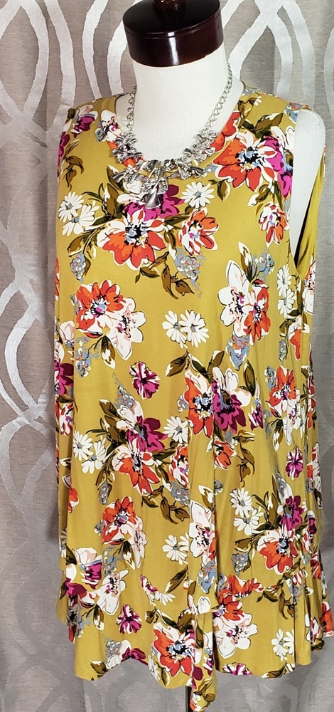 Gorgeous floral Sleevless Tiered Tunic By A&D